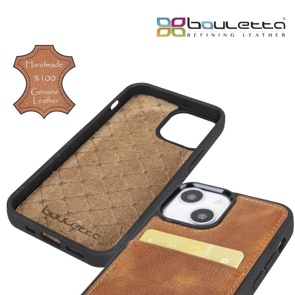 Flexible Leather Back Cover with Card Holder for iPhone 13 Series