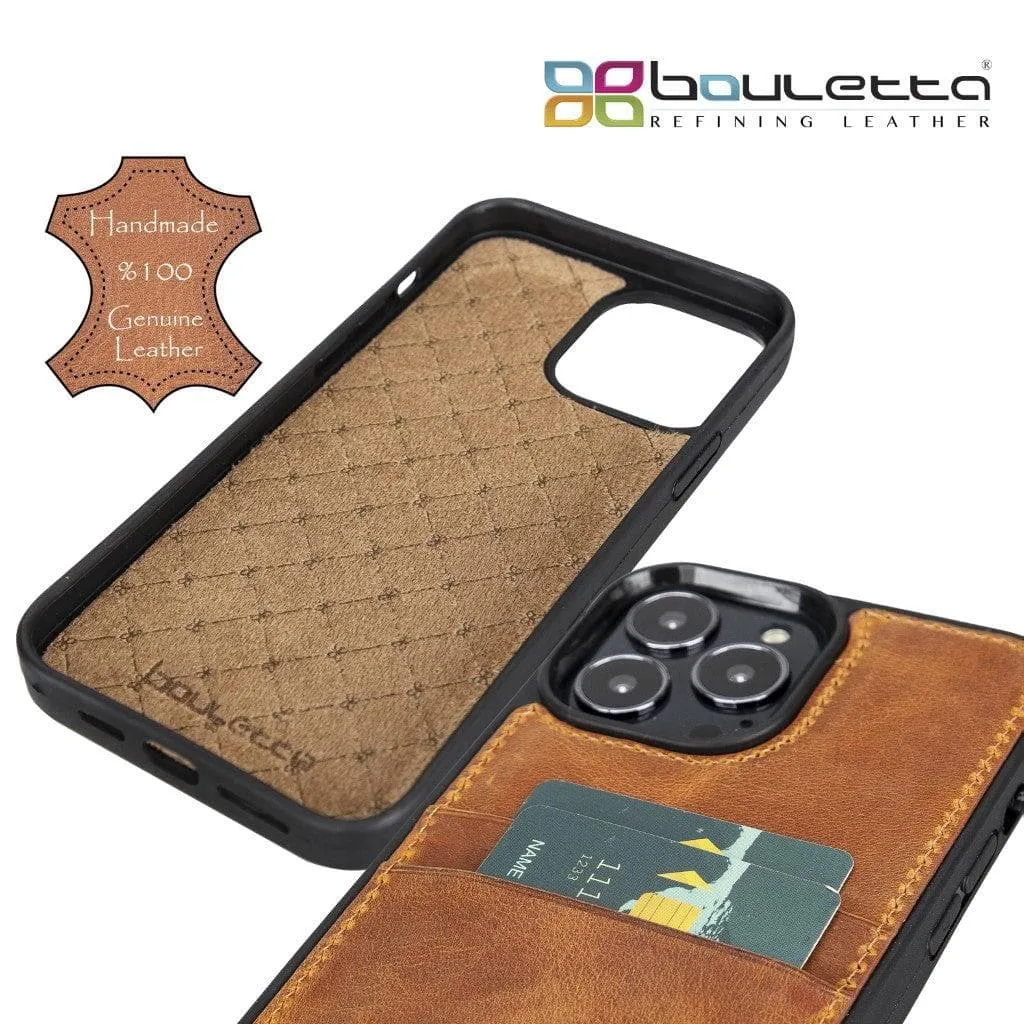 Flexible Leather Back Cover with Card Holder for iPhone 13 Series