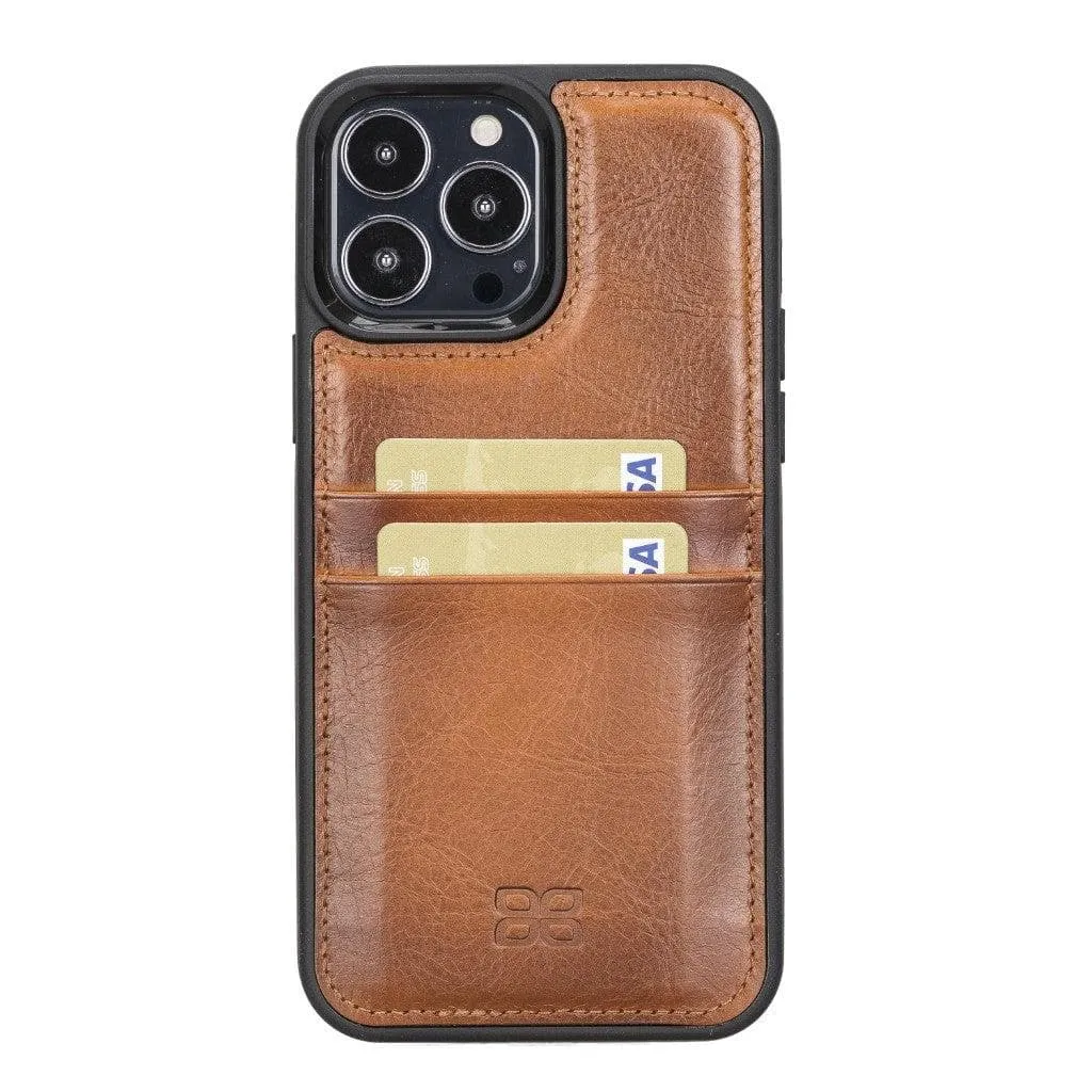 Flexible Leather Back Cover with Card Holder for iPhone 13 Series