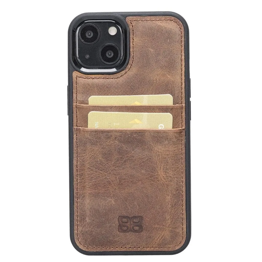 Flexible Leather Back Cover with Card Holder for iPhone 13 Series