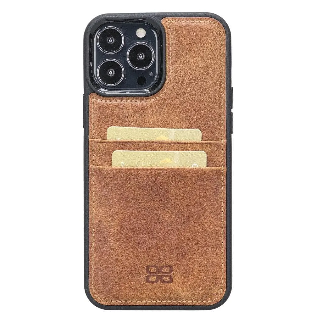 Flexible Leather Back Cover with Card Holder for iPhone 13 Series