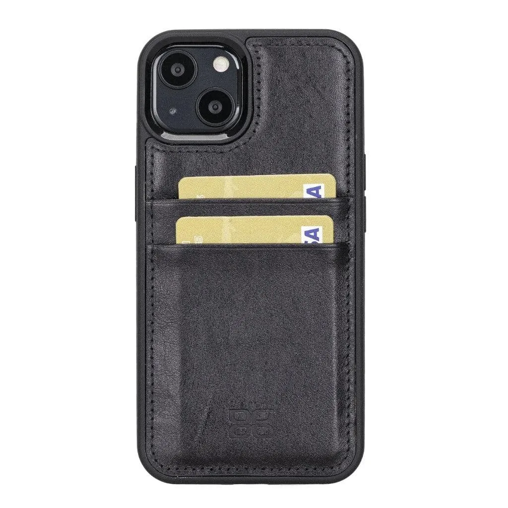 Flexible Leather Back Cover with Card Holder for iPhone 13 Series