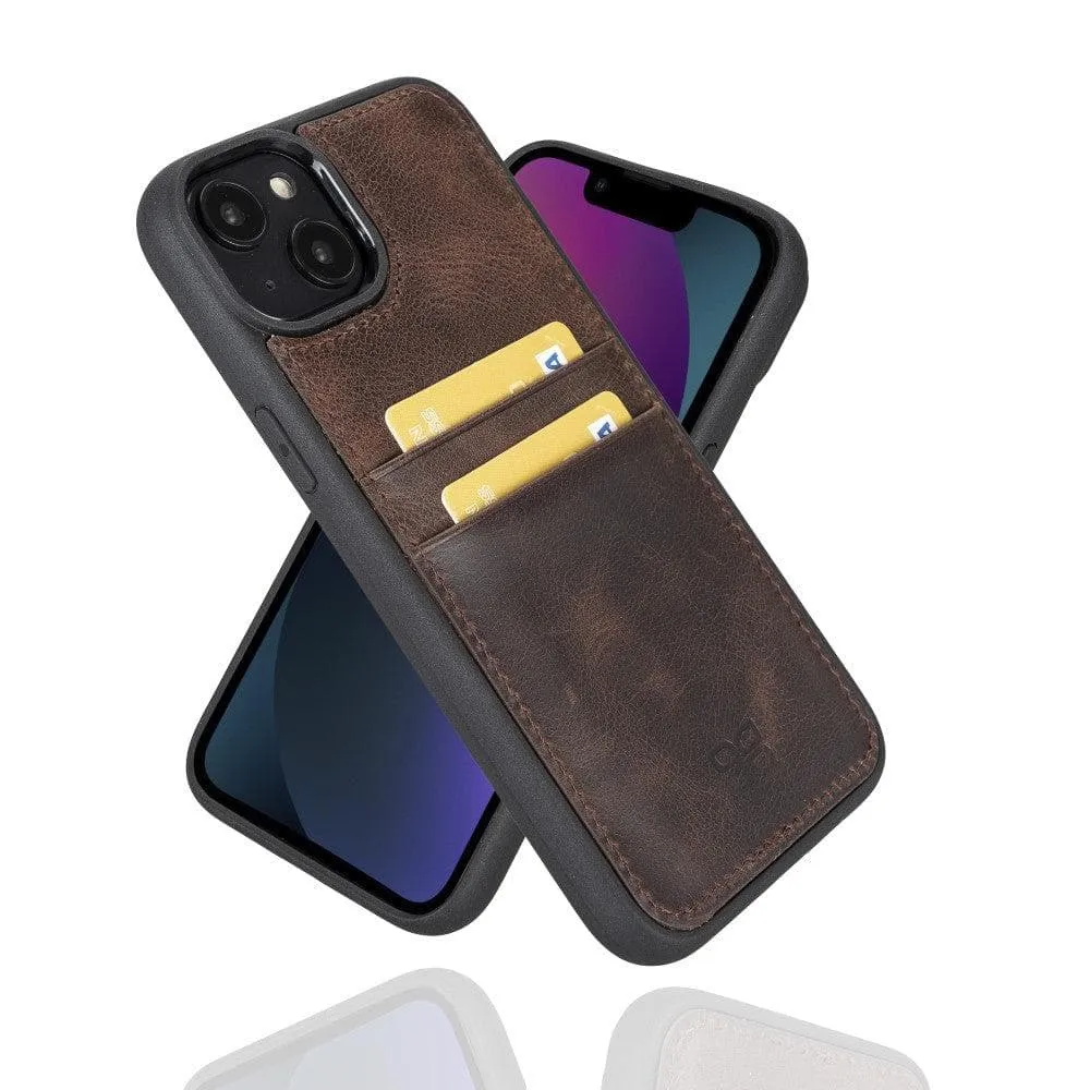 Flexible Leather Back Cover with Card Holder for iPhone 14 Series