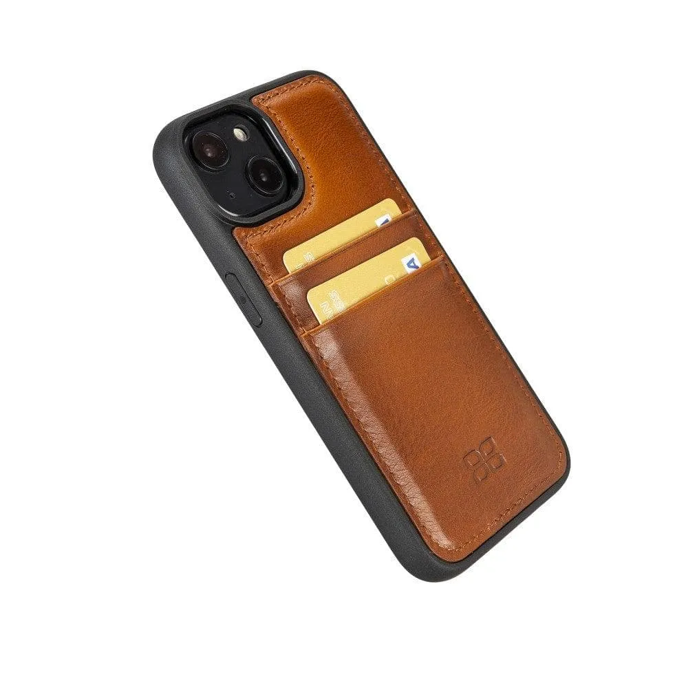 Flexible Leather Back Cover with Card Holder for iPhone 14 Series