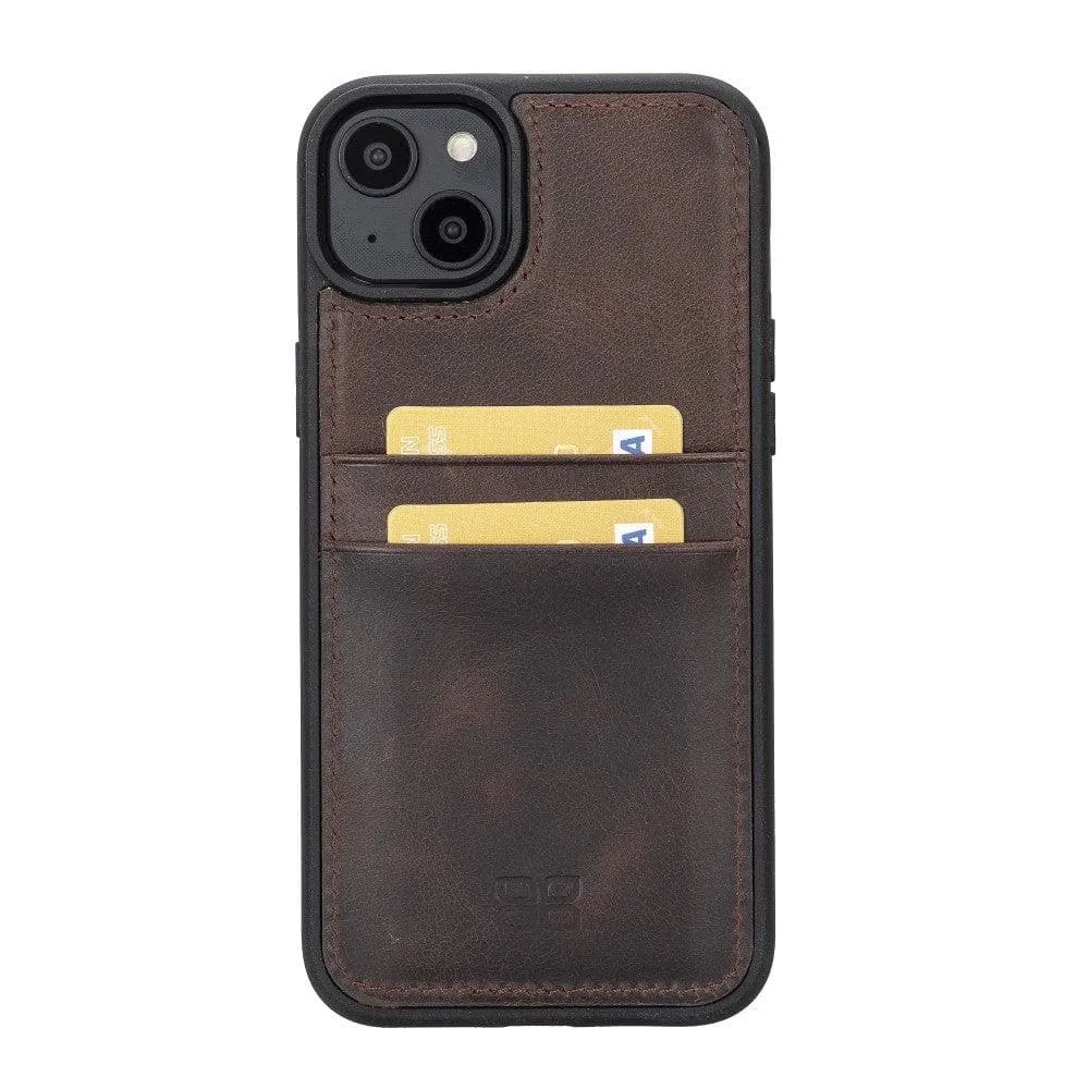 Flexible Leather Back Cover with Card Holder for iPhone 14 Series