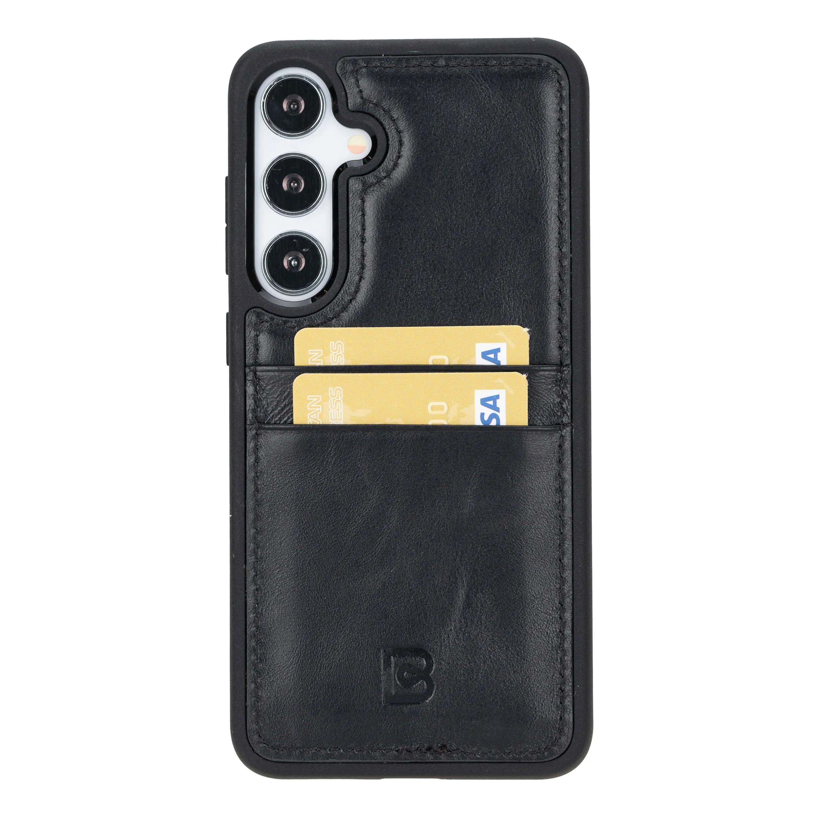 Flexible Leather Back Cover with Card Holder for Samsung Galaxy S24 Series