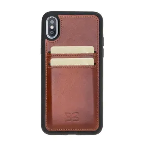 Flexible Leather Back Cover with Card Holders for Apple iPhone X Series