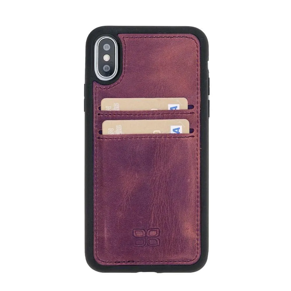 Flexible Leather Back Cover with Card Holders for Apple iPhone X Series