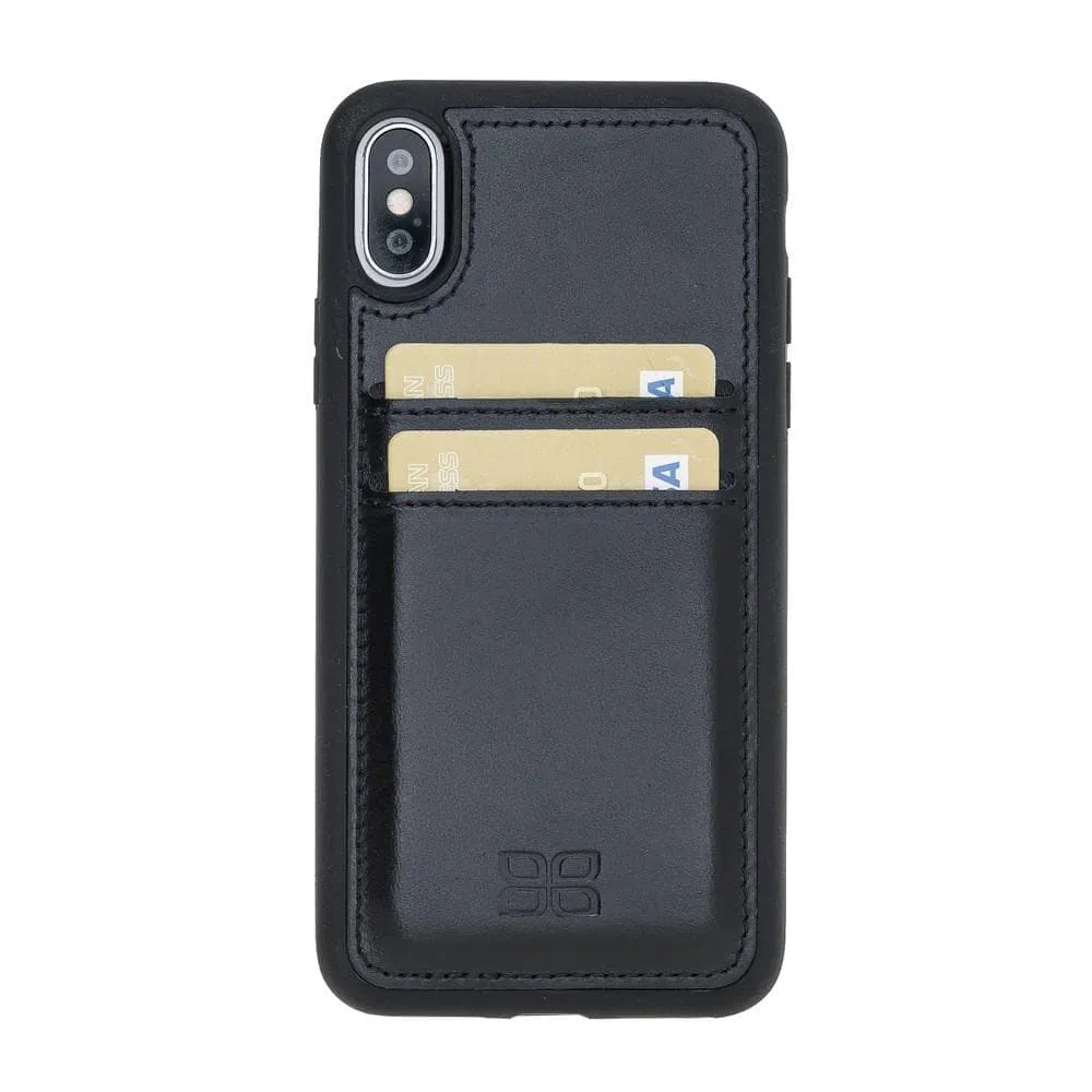 Flexible Leather Back Cover with Card Holders for Apple iPhone X Series