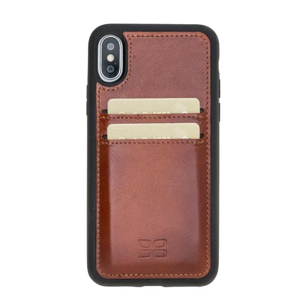 Flexible Leather Back Cover with Card Holders for Apple iPhone X Series