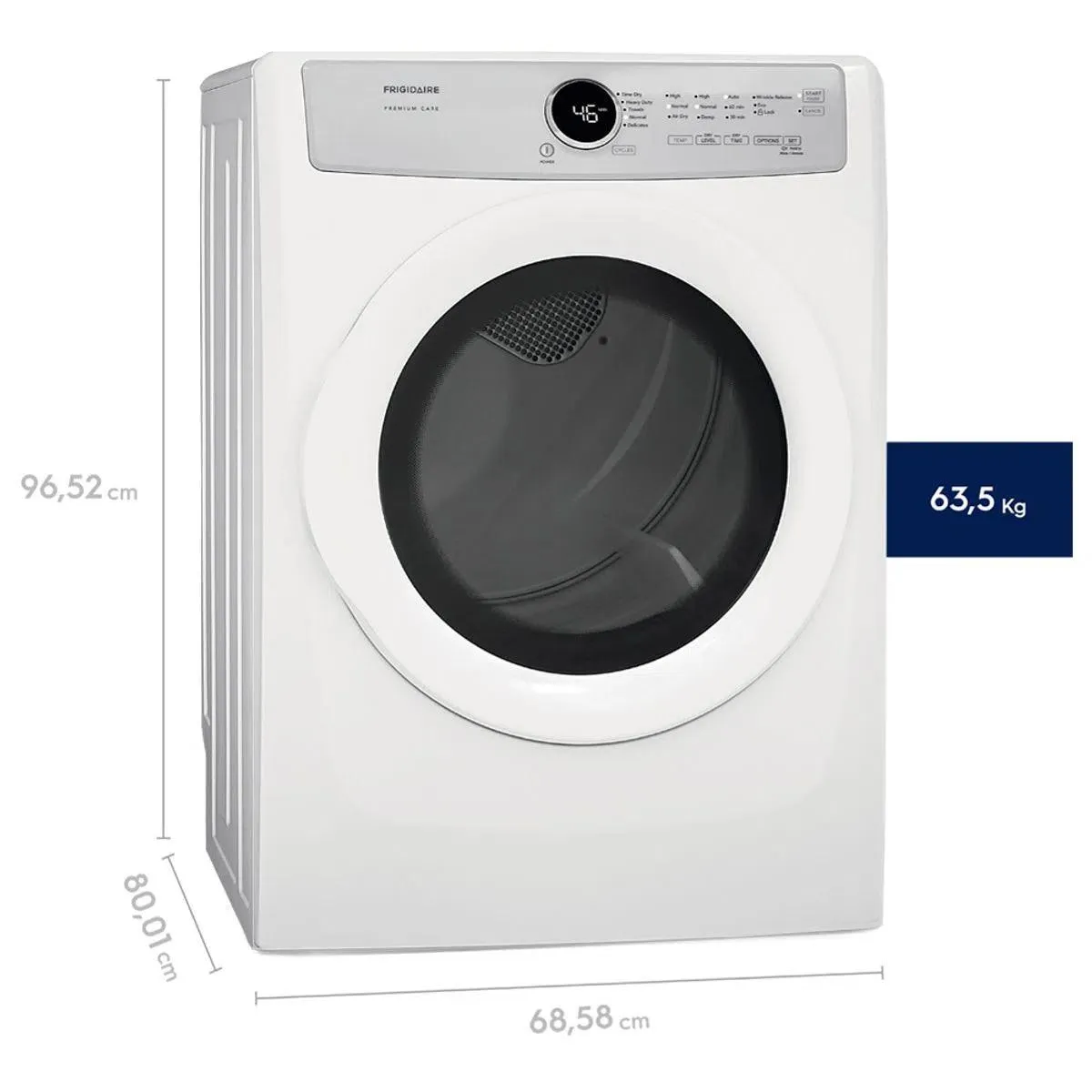 Frigidaire Residential Electric Dryer White 8 Cu. Ft.