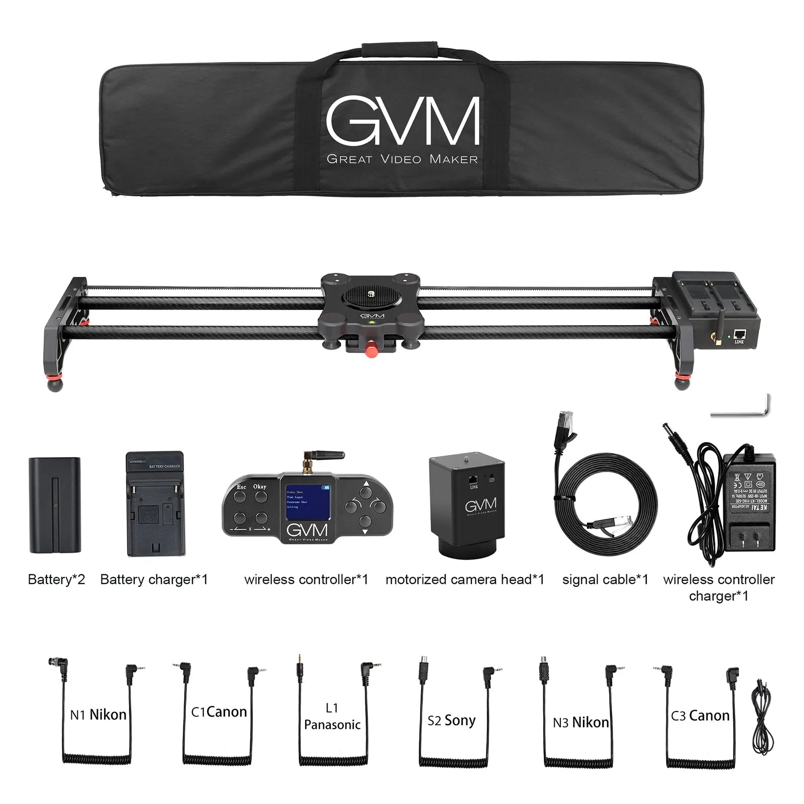 GVM-2D Professional Wireless Video Carbon Fiber Motorized Camera Slider