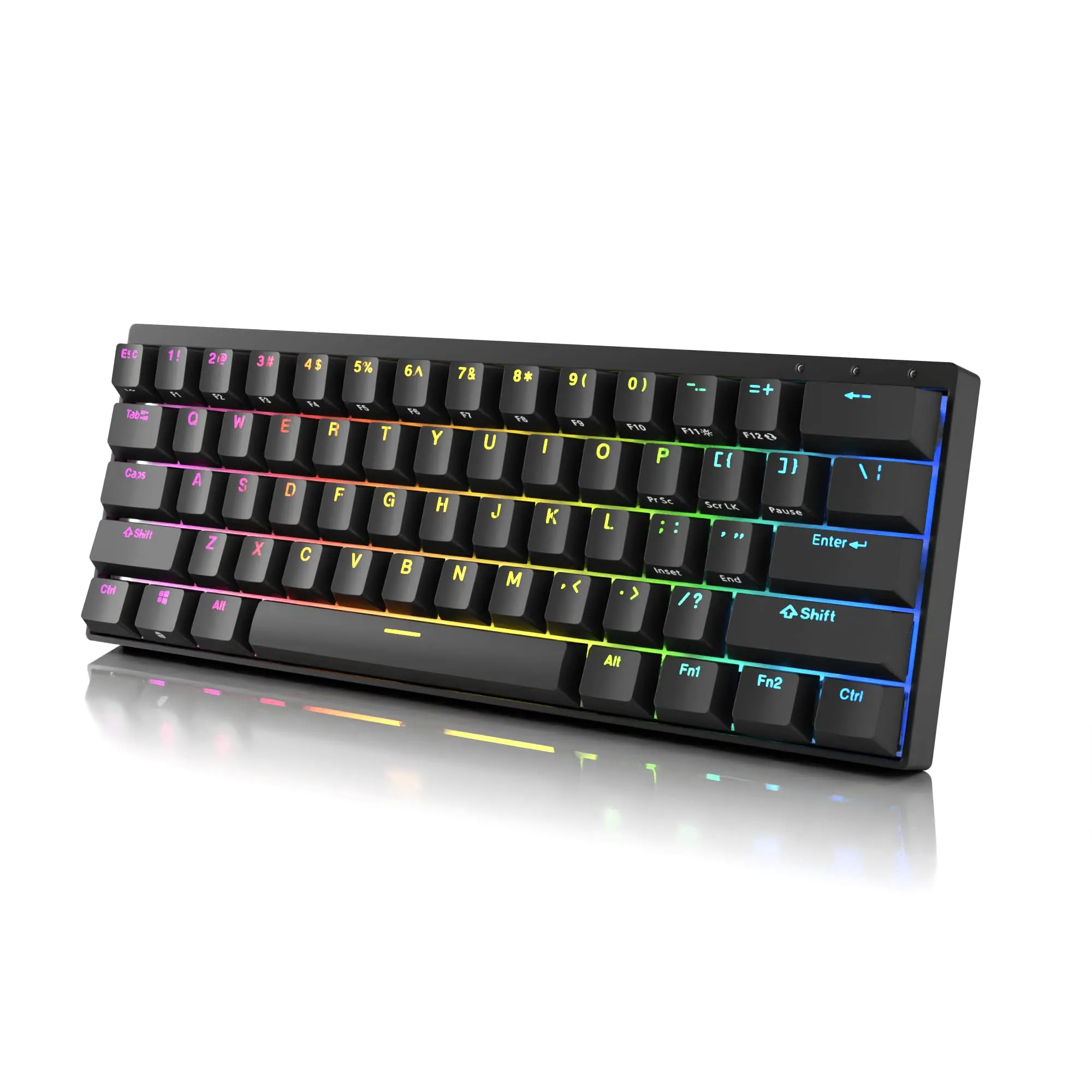 Hk Venus Rgb Mechanical Gaming Keyboard  60% Layout  Usb C Wired  Doubleshot Pbt