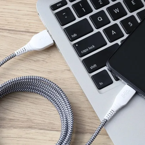 iHip 10ft 2-in-1 Braided Lightning/Micro USB Charging Cable