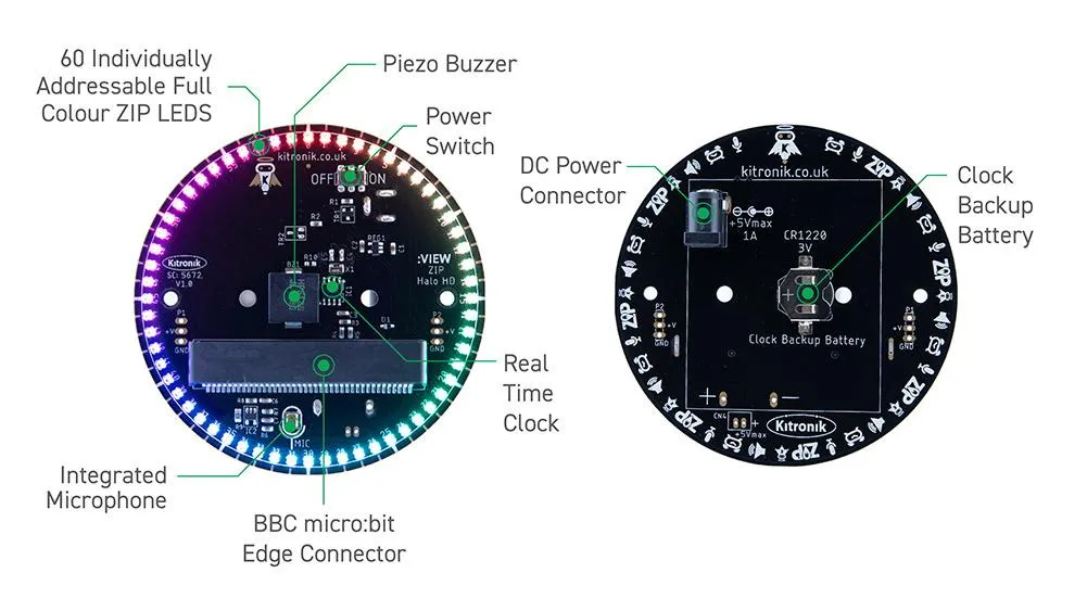 Kitronik Alarm Clock Kit with ZIP Halo HD for micro:bit