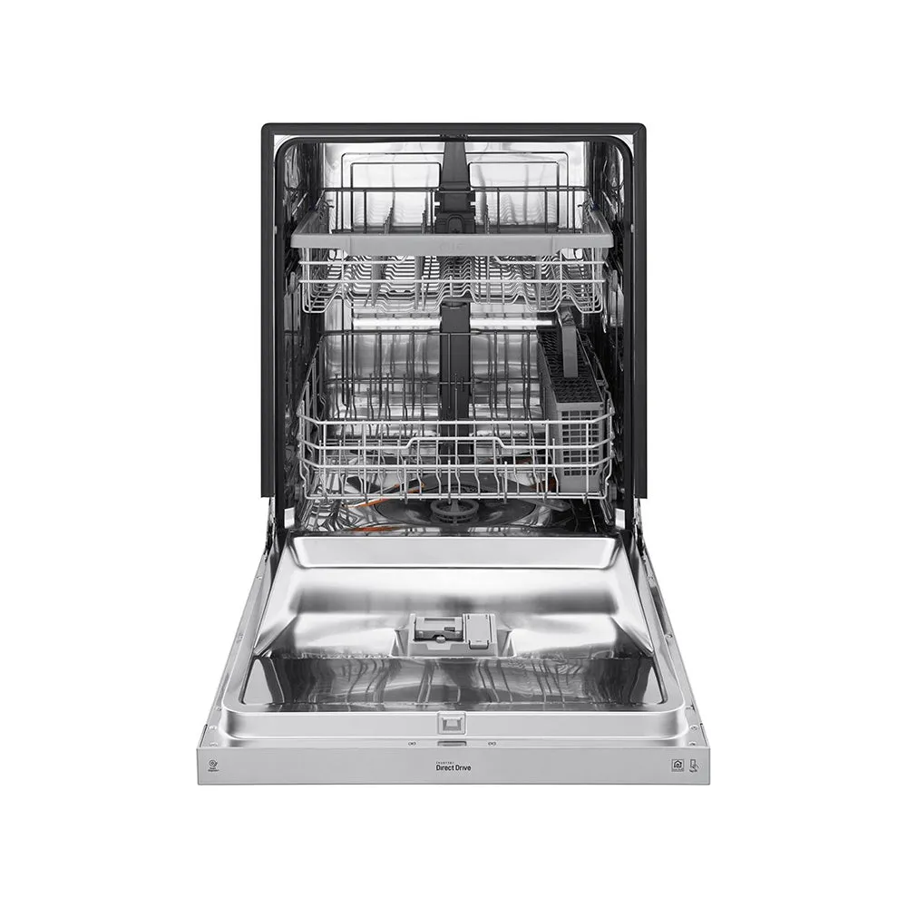 LG - 24" Front Control Built In Dishwasher with QuadWash and Stainless Steel Tub - Stainless steel