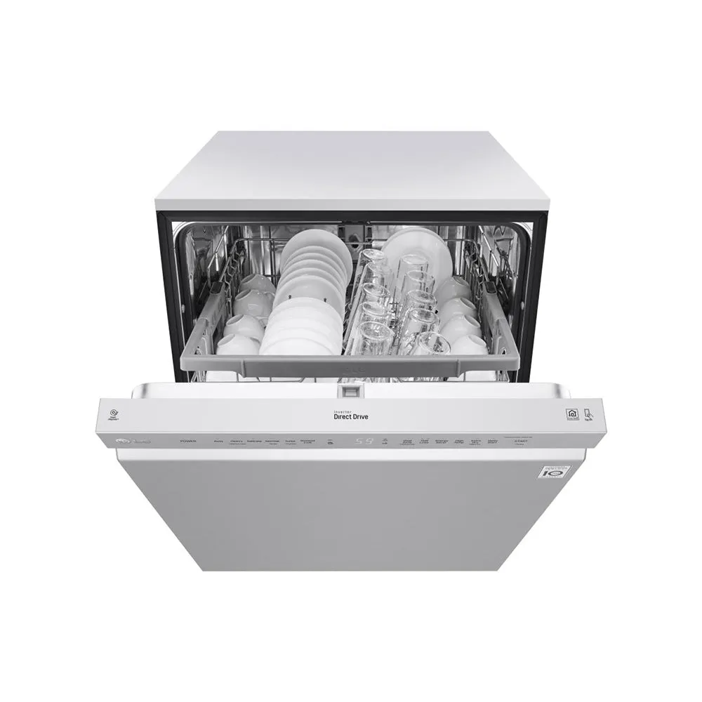 LG - 24" Front Control Built In Dishwasher with QuadWash and Stainless Steel Tub - Stainless steel