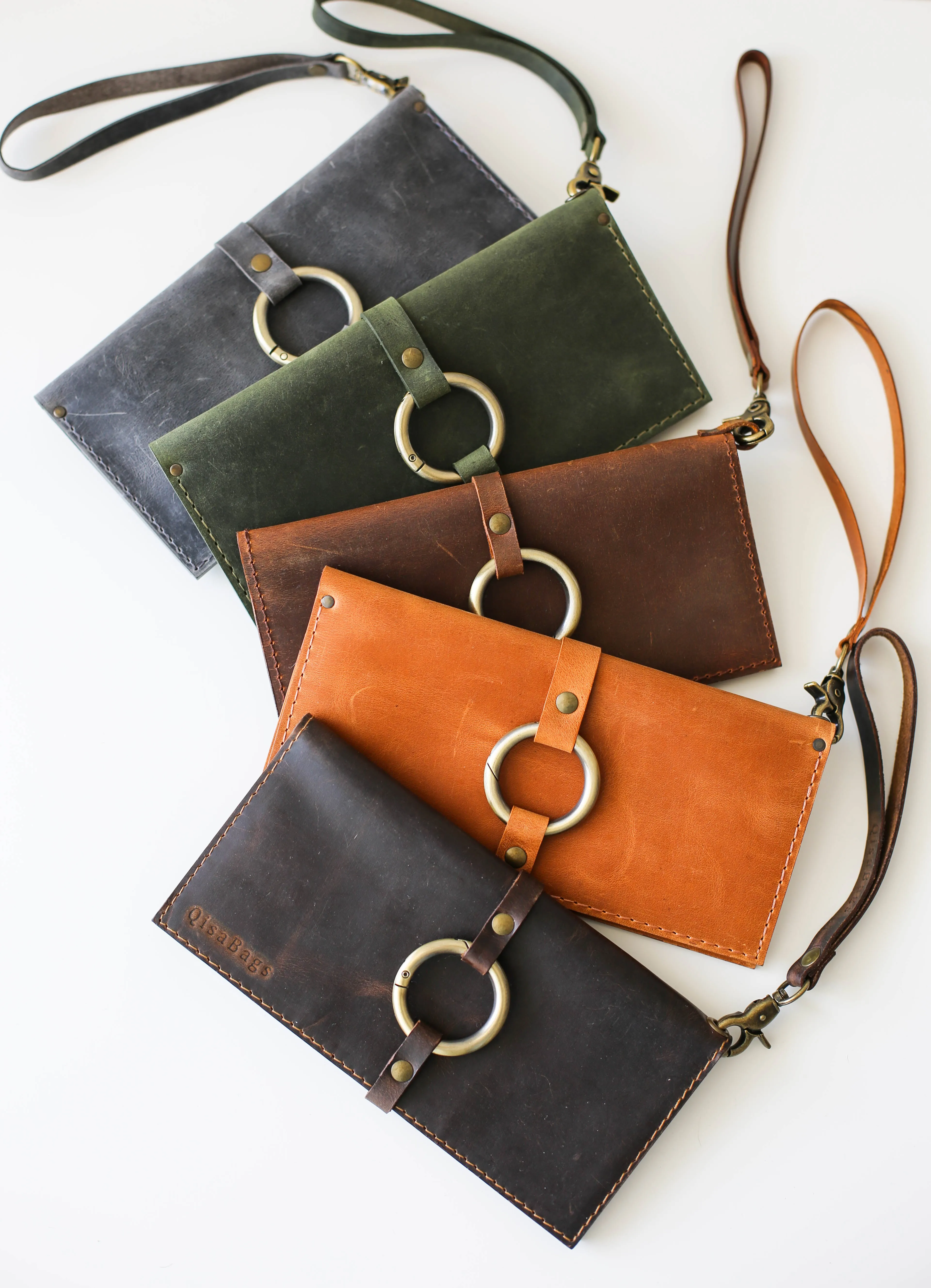 Long Leather Wallets - Phone Wallets with zipper