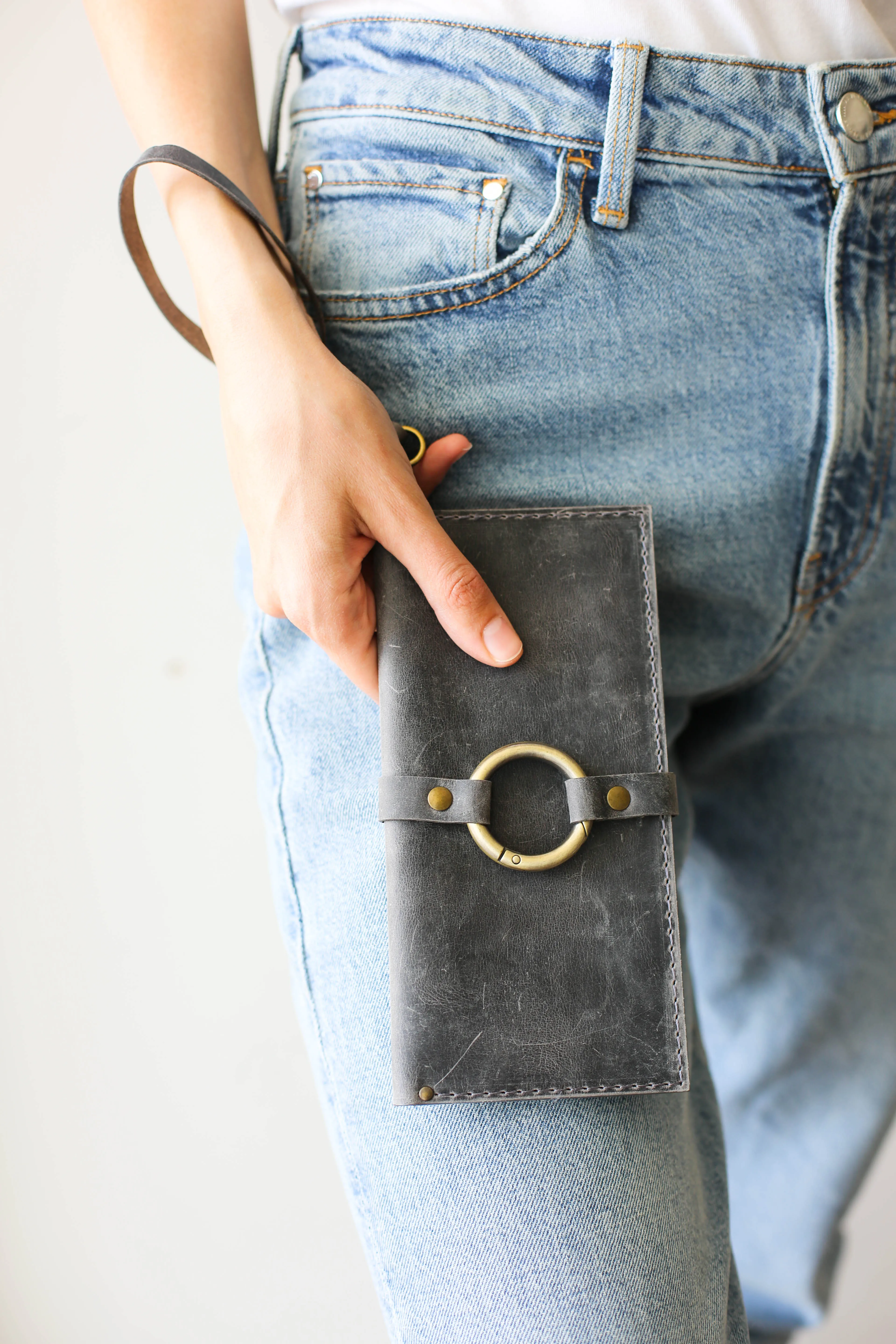 Long Leather Wallets - Phone Wallets with zipper