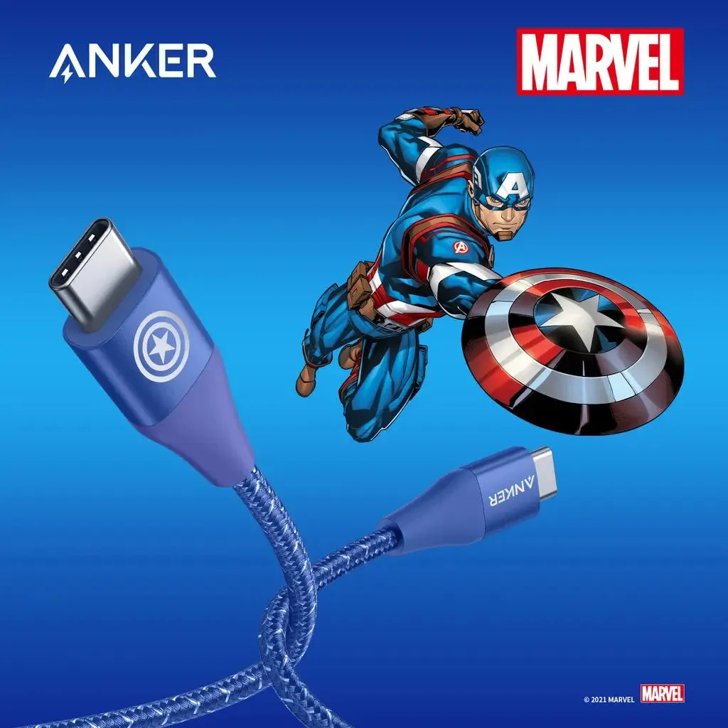 [Marvel] Anker PowerLine  II USB C to USB C Braided 3ft 60W Cable A9547