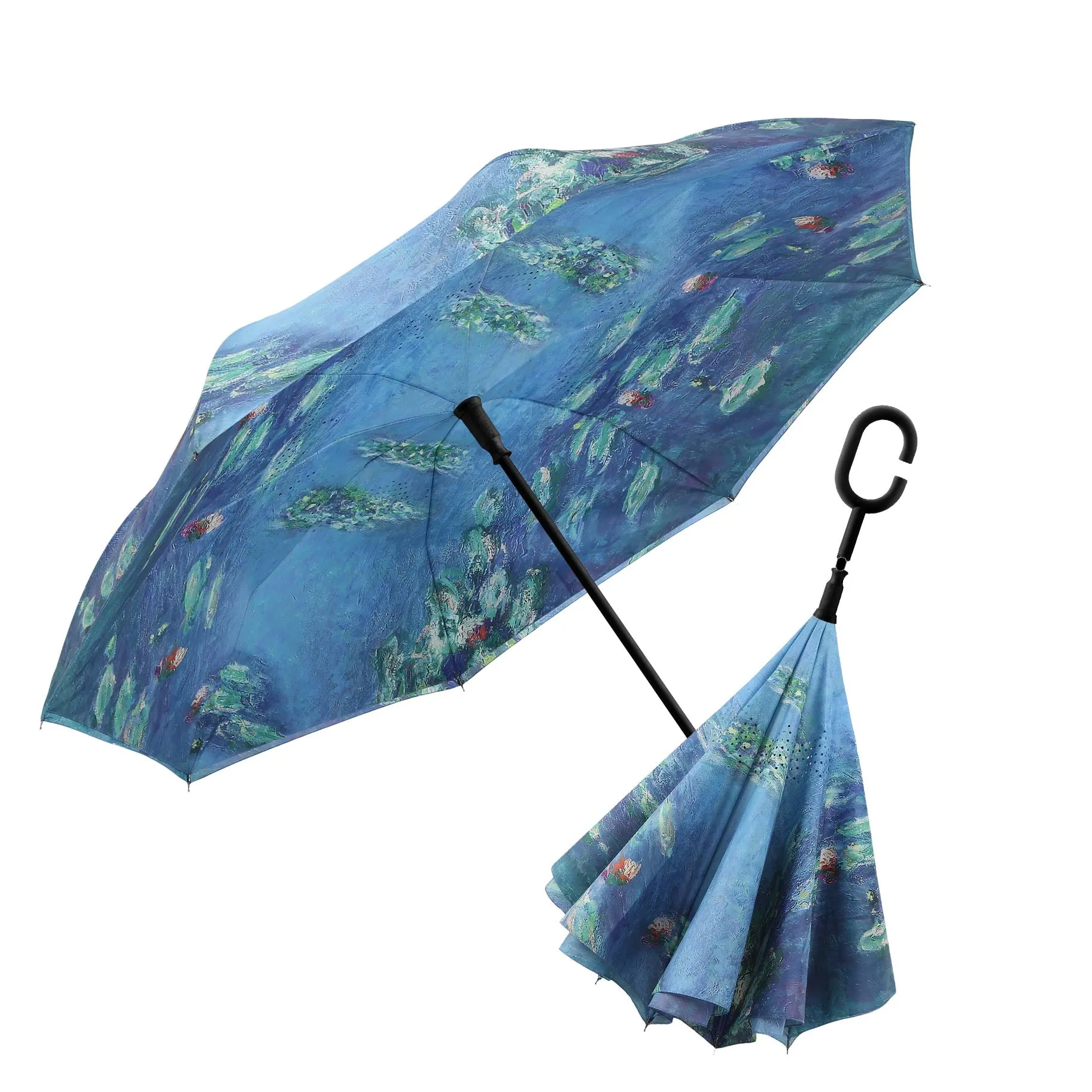 Monet Water Lilies Reverse Umbrella-A version