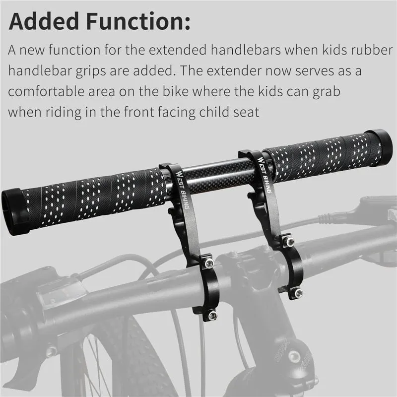 MTB Carbon Handlebar Extender Road Bike Integrated Handle Aluminium Extension Bar Bike Computer Light Phone Stand