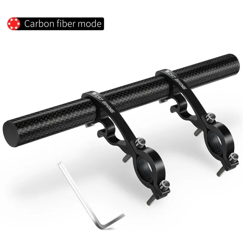 MTB Carbon Handlebar Extender Road Bike Integrated Handle Aluminium Extension Bar Bike Computer Light Phone Stand