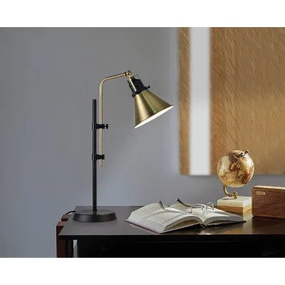 New - Adjustable Table lamp (Includes LED Light Bulb) Black - Threshold