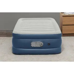 New - Bestway Sealy AlwayzAire Flocked Top Air Mattress Twin with Built-in Dual Pump