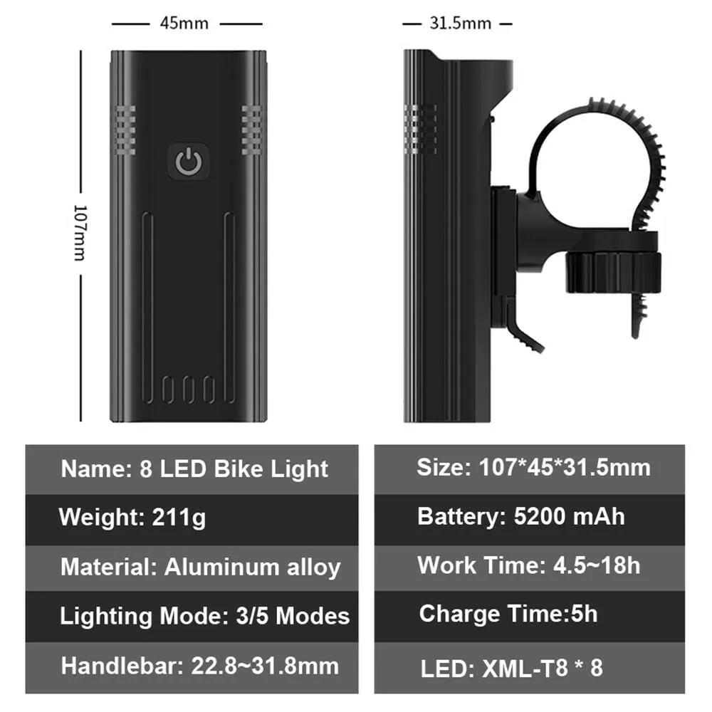 NEWBOLER Bicycle Light Front 4800Lumen Bike Light 10000mAh Waterproof Flashlight USB Charging MTB Road Cycling Lamp Accessories