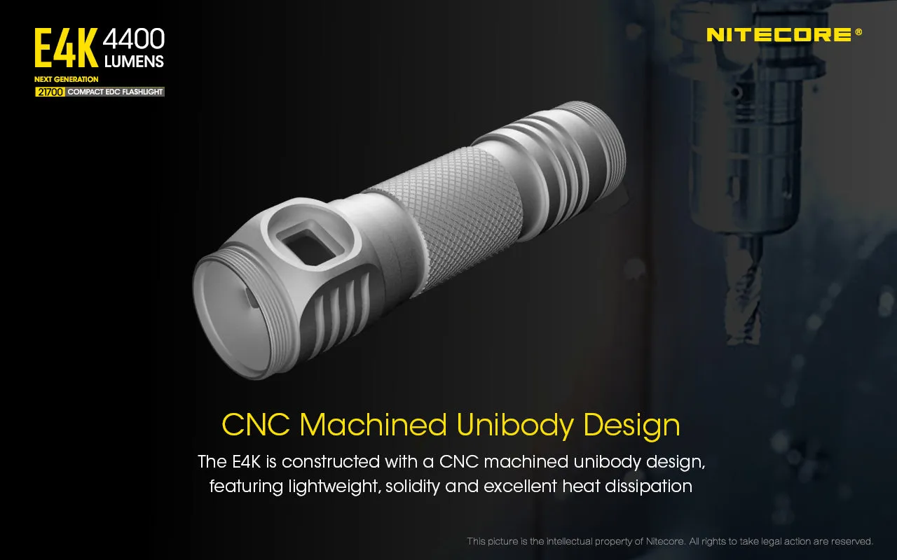 NITECORE E4K Next Generation 21700 Compact EDC Flashlight