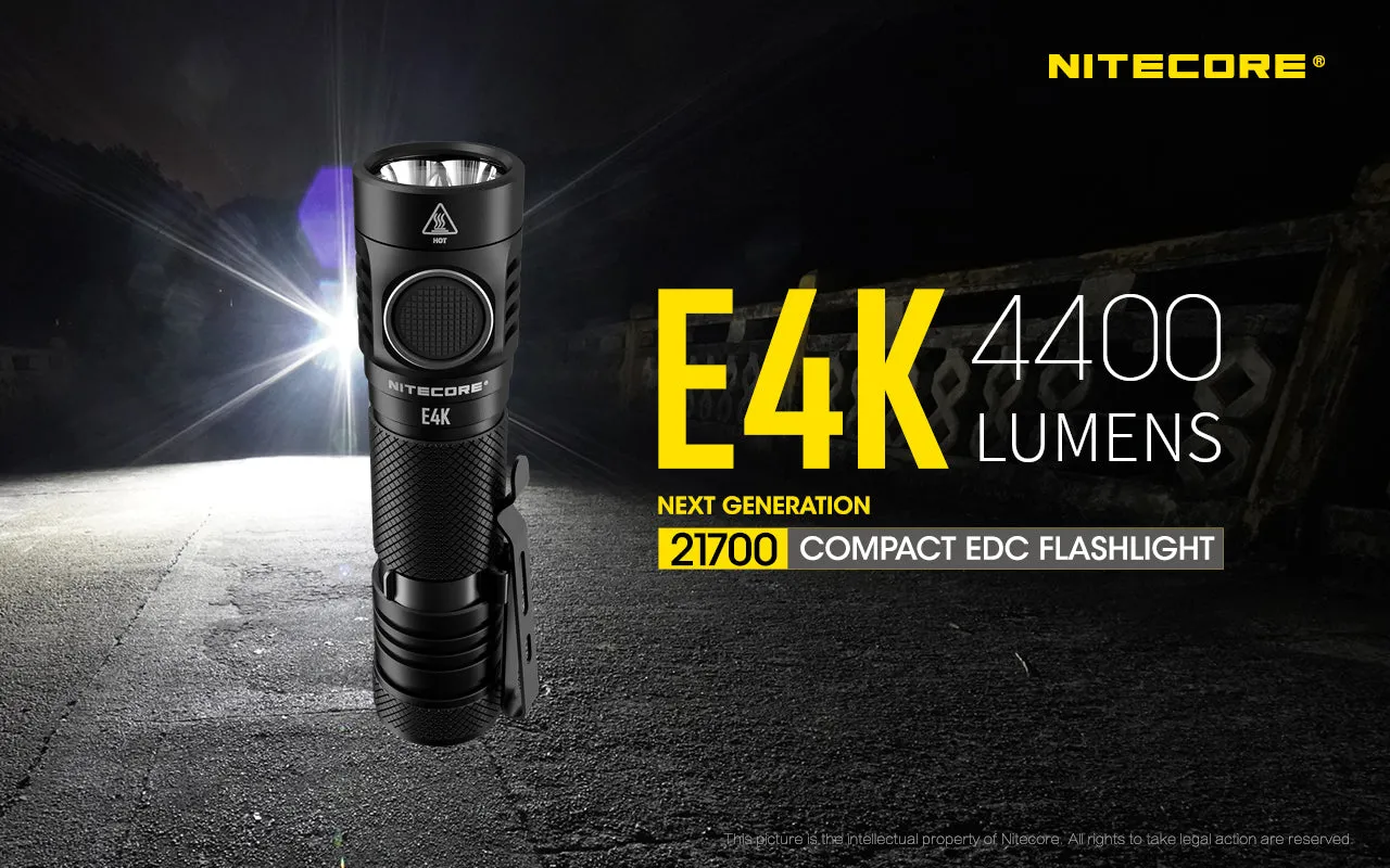 NITECORE E4K Next Generation 21700 Compact EDC Flashlight