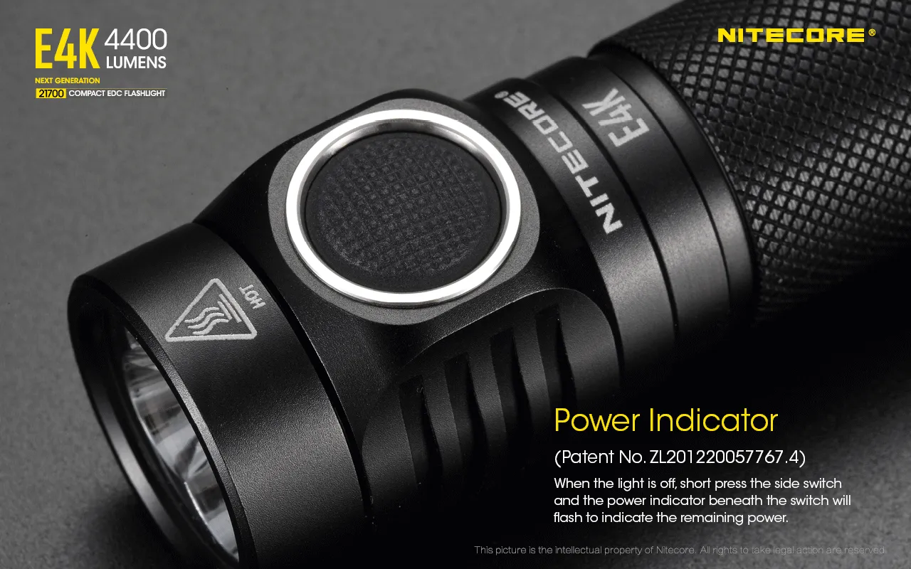 NITECORE E4K Next Generation 21700 Compact EDC Flashlight