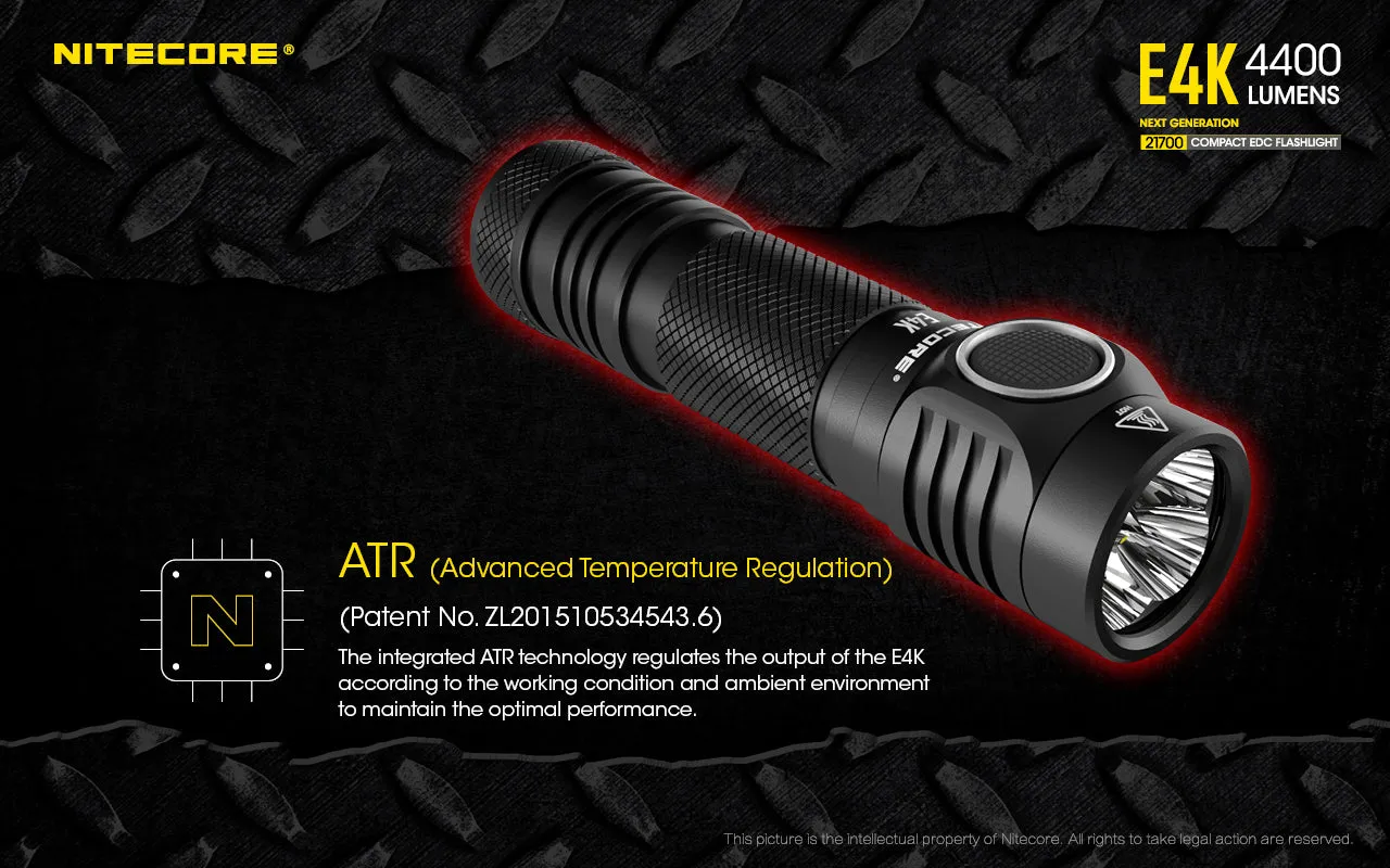 NITECORE E4K Next Generation 21700 Compact EDC Flashlight