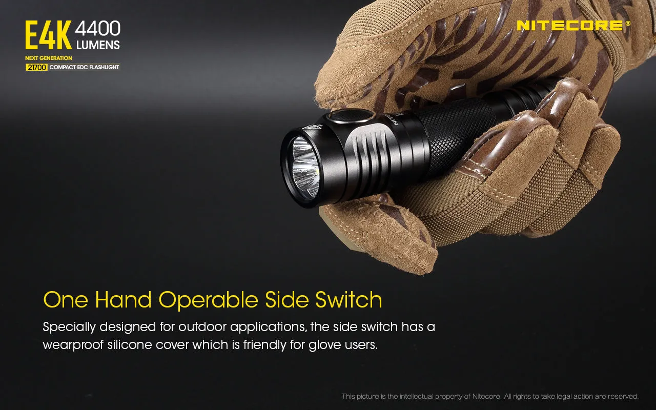 NITECORE E4K Next Generation 21700 Compact EDC Flashlight