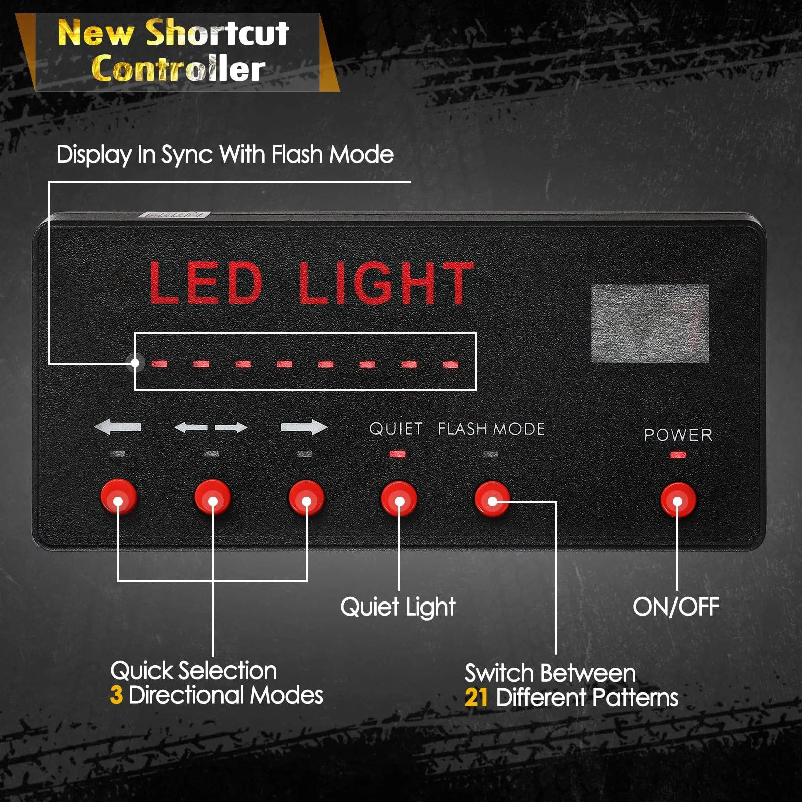 Partsam LED Emergency Dual Strobe Light Bar for Police Volunteer Truck