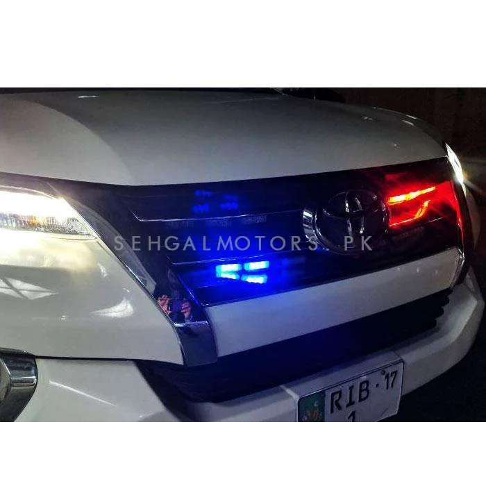 Police Red and Blue Flashers Light For Grille 2 pcs - Random Movements