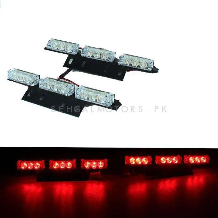 Police Red and Blue Flashers Light For Grille 2 pcs - Random Movements