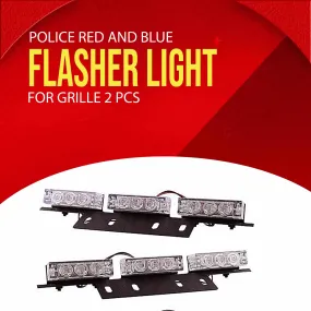 Police Red and Blue Flashers Light For Grille 2 pcs - Random Movements