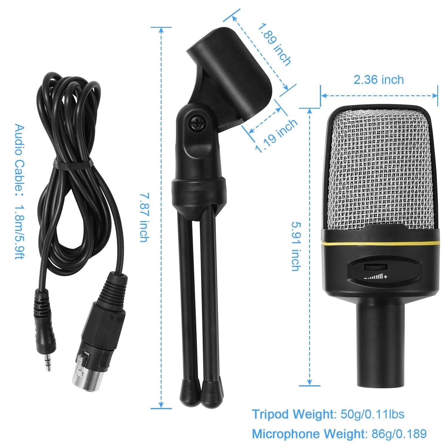 Pro Condenser Microphone with Tripod