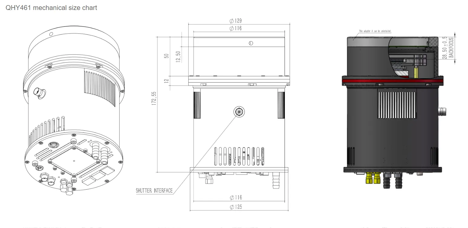 QHY461 102 Megapixel Scientific Camera - Monochrome