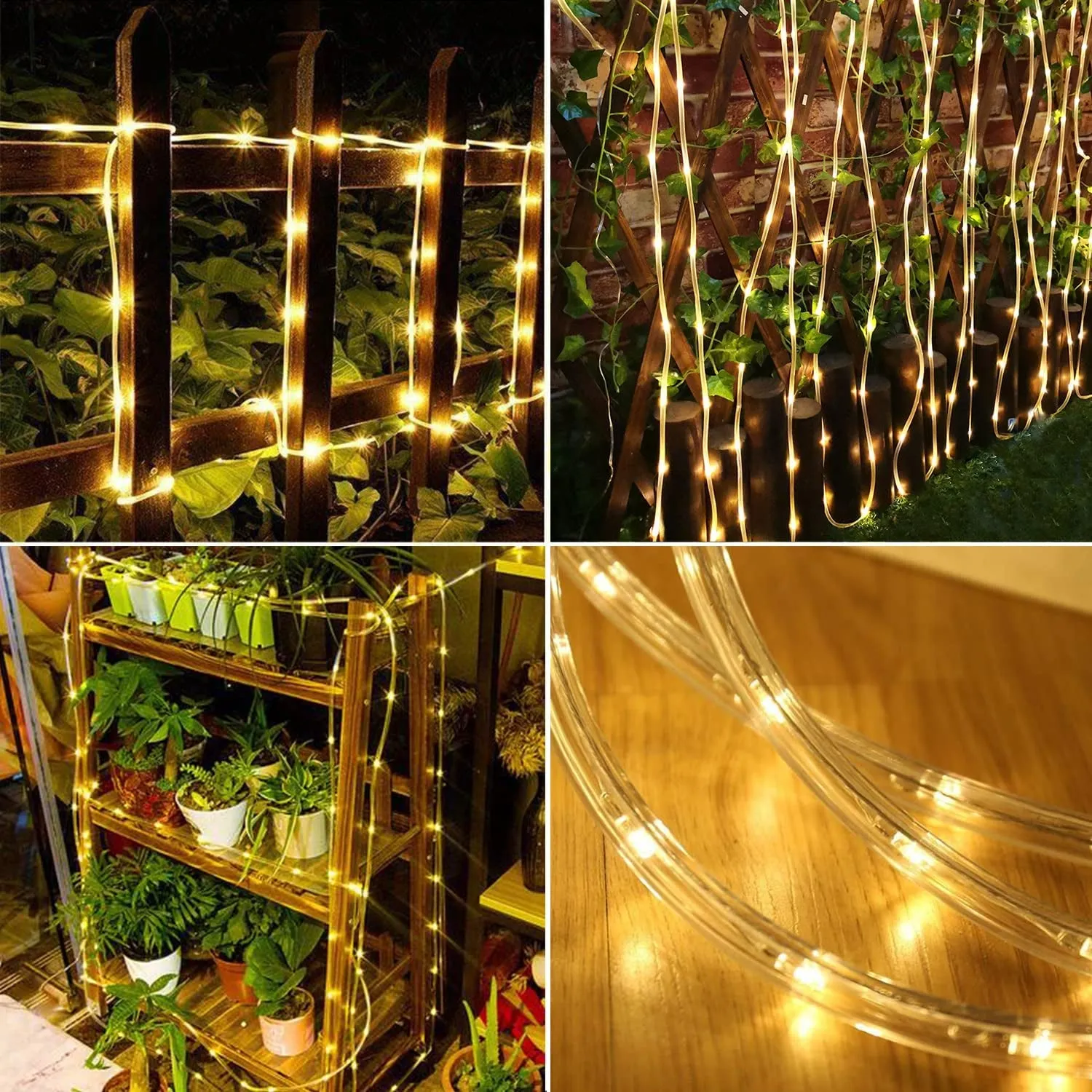 Solar Rope Lights Waterproof IP65 39FT 100Leds Outdoor LED ‎Solar Outdoor Lights for Party Garden Yard Home Wedding Christmas Halloween Holiday Tree Decoration Lighting