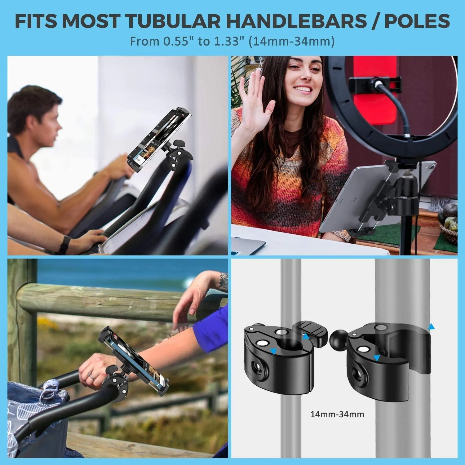 Spin Bike Tablet Holder Mount for Phone iPad Holder Stand