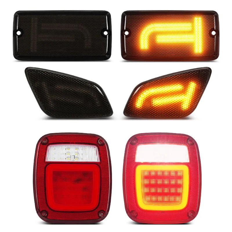 Suparee Jeep TJ Turn Signal Lights & LED Tail Lights for 1997-2006 Wrangler