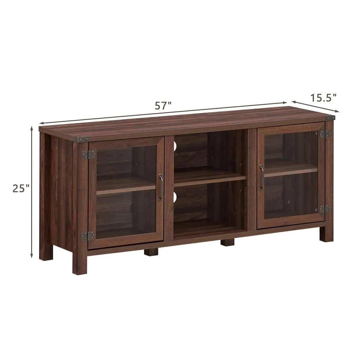 Tangkula Farmhouse TV Stand, Living Room Console Storage Cabinet for TVs up to 65" Flat Screen