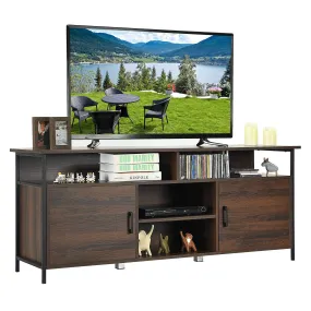 Tangkula Wood Universal TV Stand for TVs up to 65 Inches Flat Screen(Walnut)