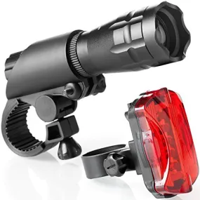 TeamObsidian Bike Lights Set - Super Bright Front and Back LED Lights for Your Bicycle - Easy to Mount Bike Headlight and Tail Light for Night Riding - Front and R