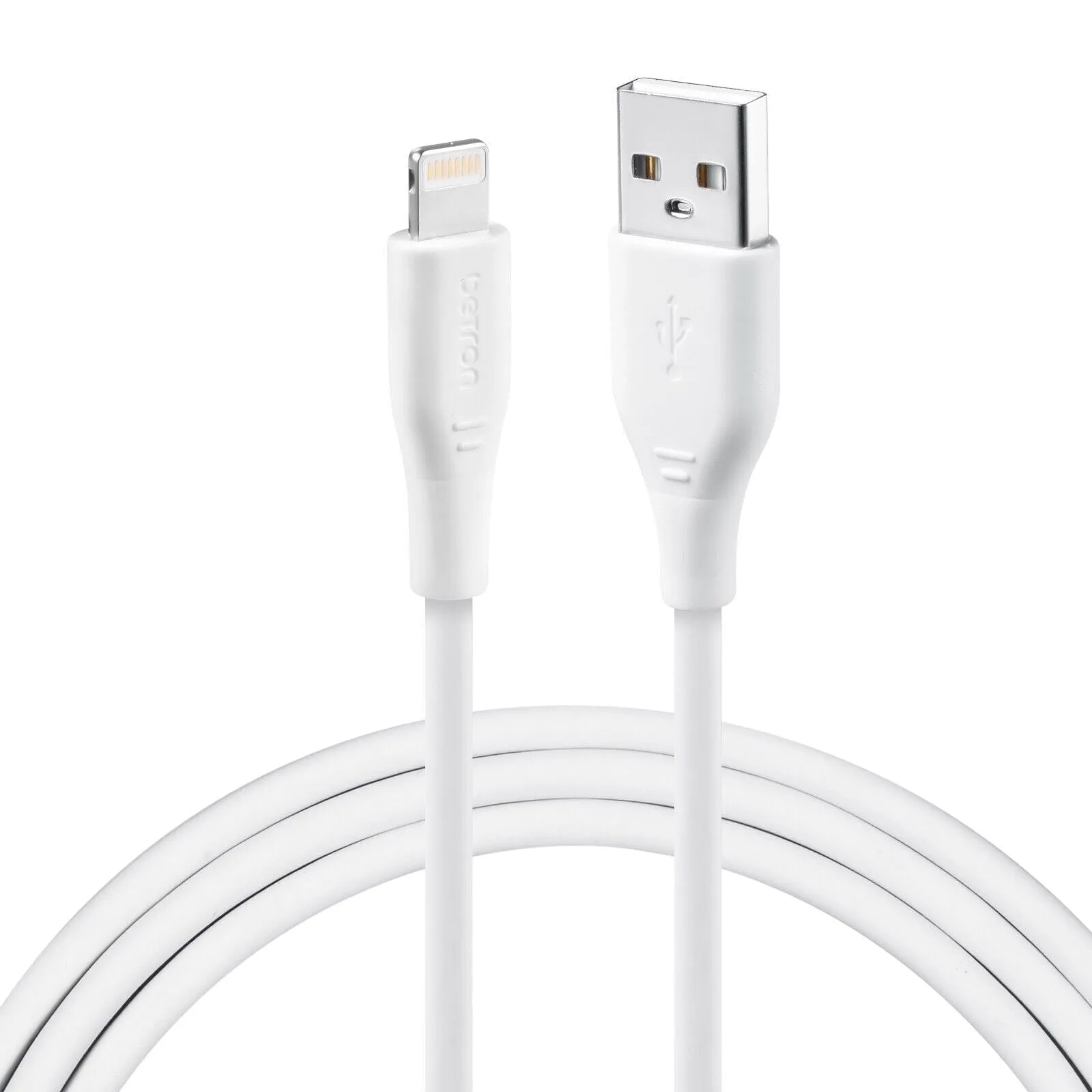 USB A to 8 Pin, iPhone Charger Cable Fast Data Sync - 0.5 m, 1 m, 2 m, Black or White