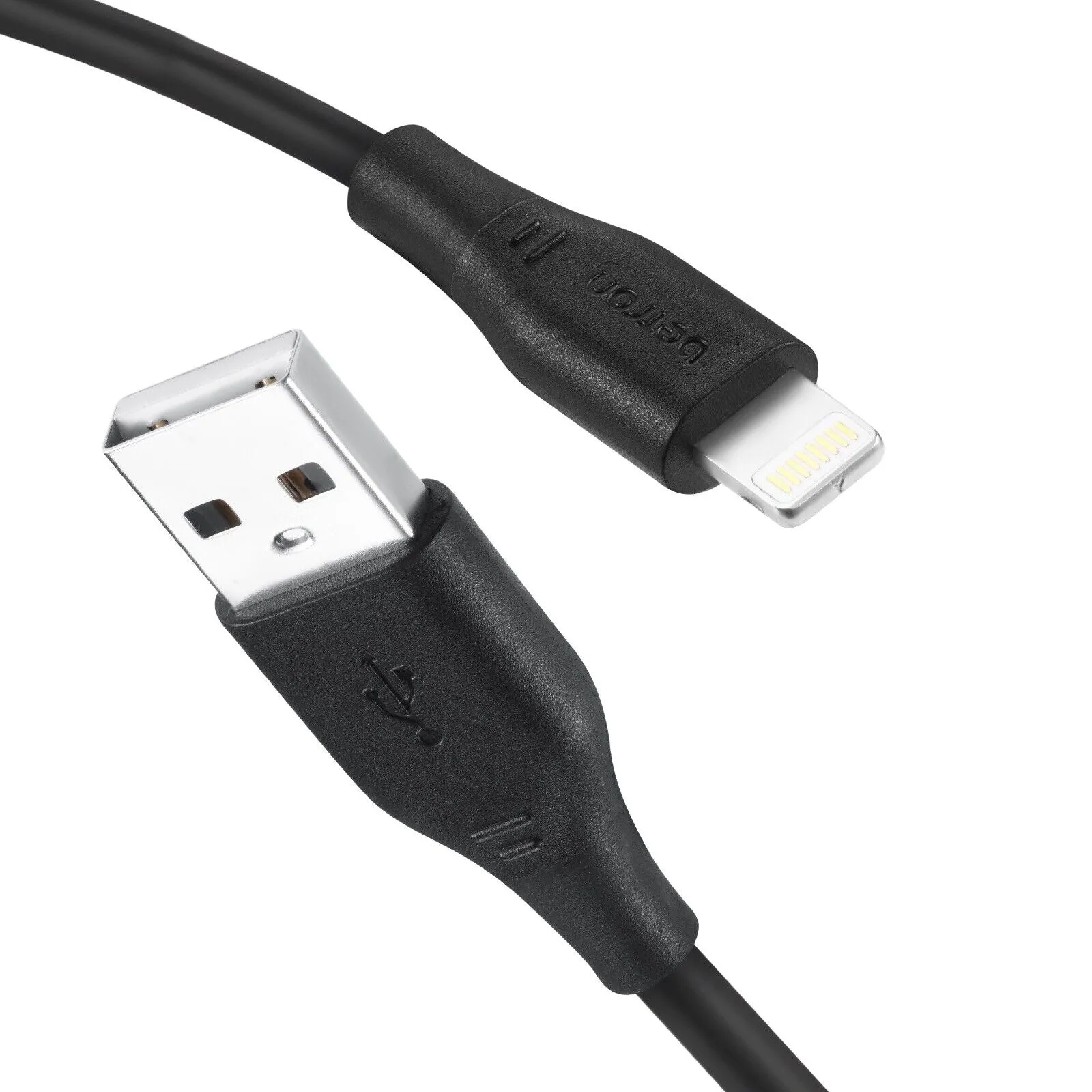 USB A to 8 Pin, iPhone Charger Cable Fast Data Sync - 0.5 m, 1 m, 2 m, Black or White