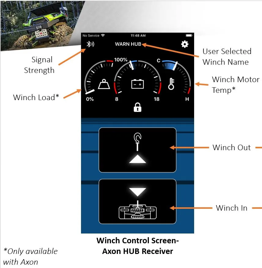 WARN 103940 AXON HUB Wireless Winch Control  System